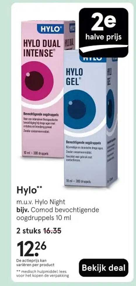 Hylo Dual Intense en Hylo Gel 2 stuks voor 12,26