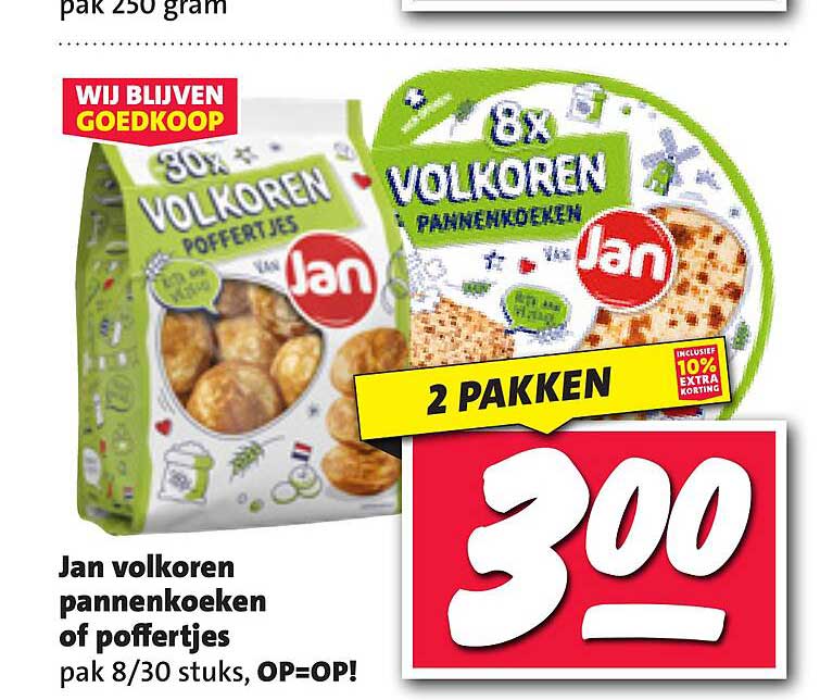Jan volkoren pannenkoeken of poffertjes
