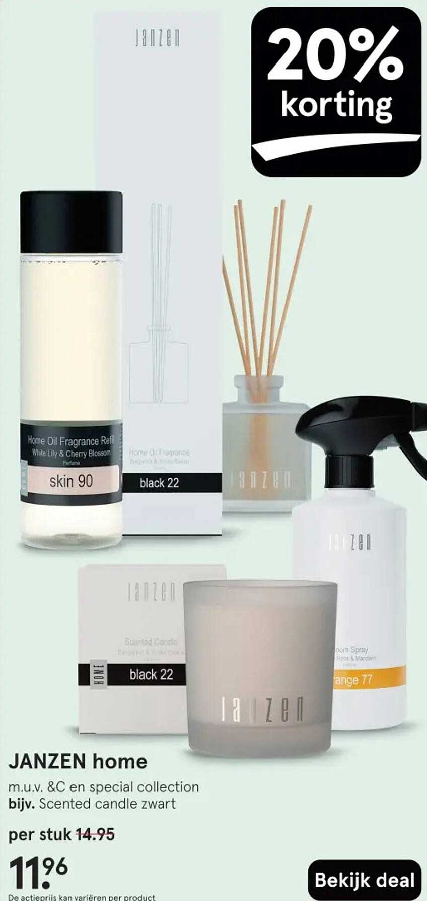 JANZEN home m.u.v. &C en special collection bijv. Scented candle zwart
