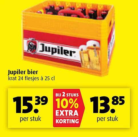 Jupiler bier krat 24 flesjes à 25 cl