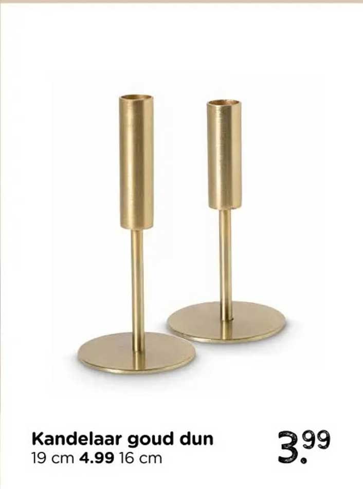 Kandelaar goud dun