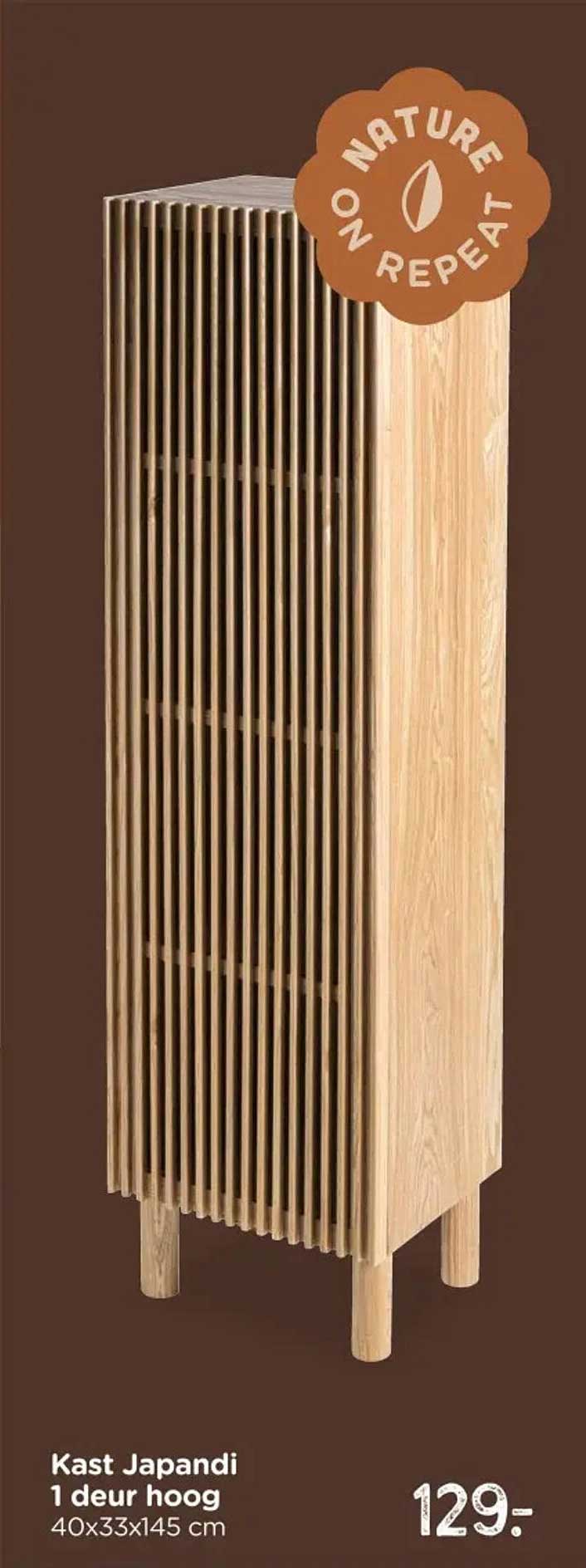 Kast Japandi 1 deur hoog