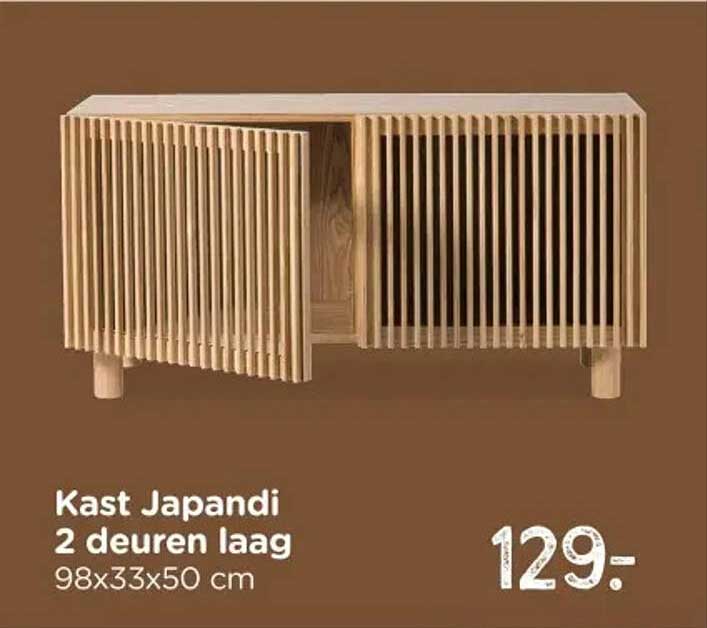 Kast Japandi 2 deuren laag