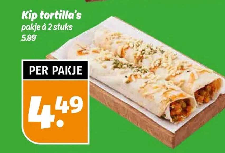 Kip tortilla's pakje à 2 stuks