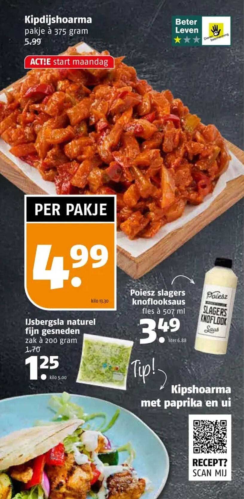 Kipdijshoarma pakje à 375 gram