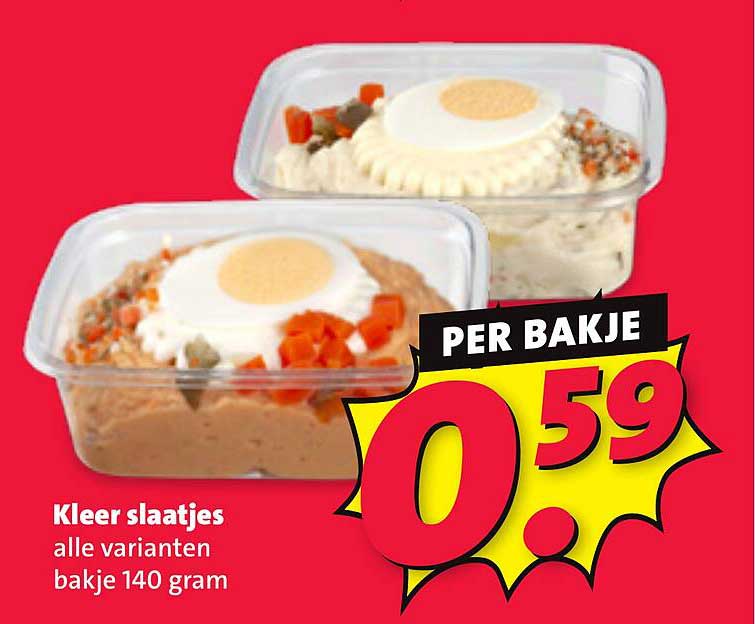 Kleer slaatjes alle varianten bakje 140 gram