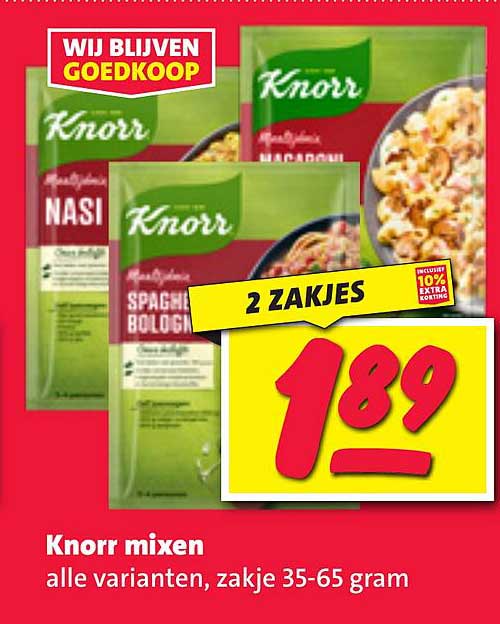 Knorr mixen alle varianten, zakje 35-65 gram