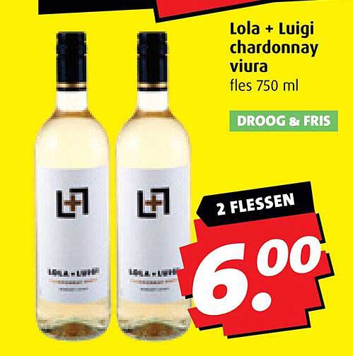 Lola + Luigi chardonnay viura fles 750 ml