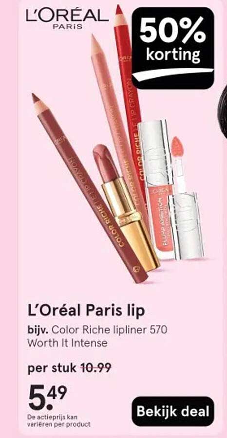 L’Oréal Paris lip, bijv. Color Riche lipliner 570 Worth It Intense