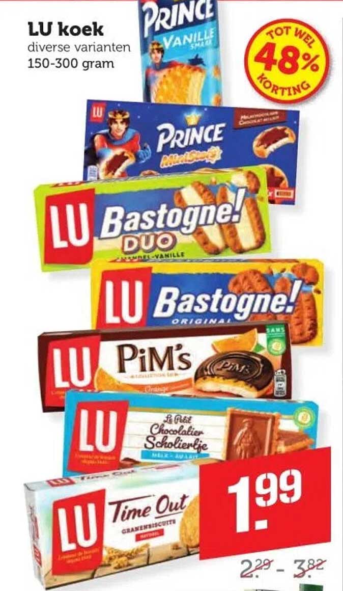 LU koek diverse varianten 150-300 gram