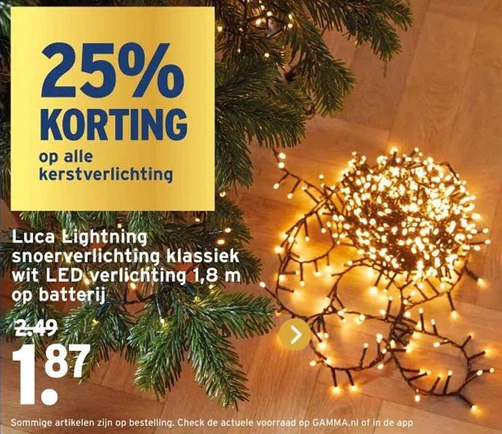Luca Lightning snoerverlichting klassiek wit LED verlichting 1,8 m op batterij
