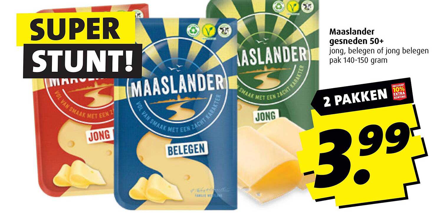 Maaslander gesneden 50+ jong, belegen of jong belegen pak 140-150 gram