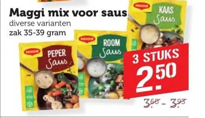 Maggi mix voor saus diverse varianten zak 35-39 gram