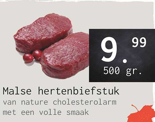 Malse hertenbiefstuk 500 gr.