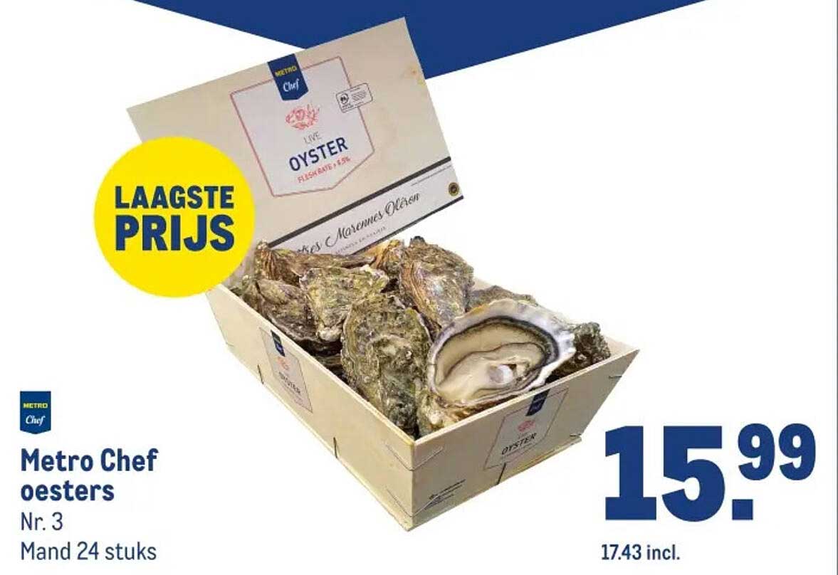 Metro Chef oesters Nr. 3 Mand 24 stuks