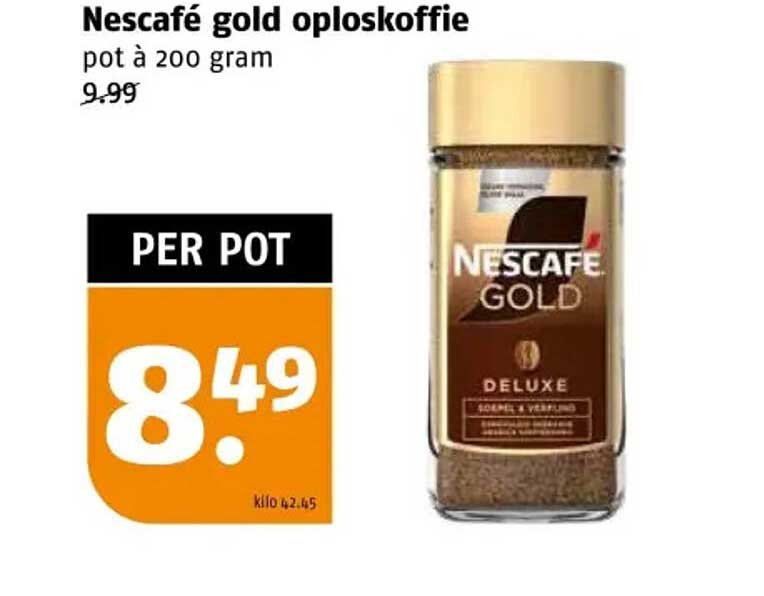 Nescafé gold oploskoffie pot à 200 gram