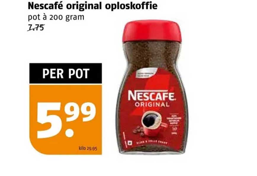 Nescafé original oploskoffie pot à 200 gram