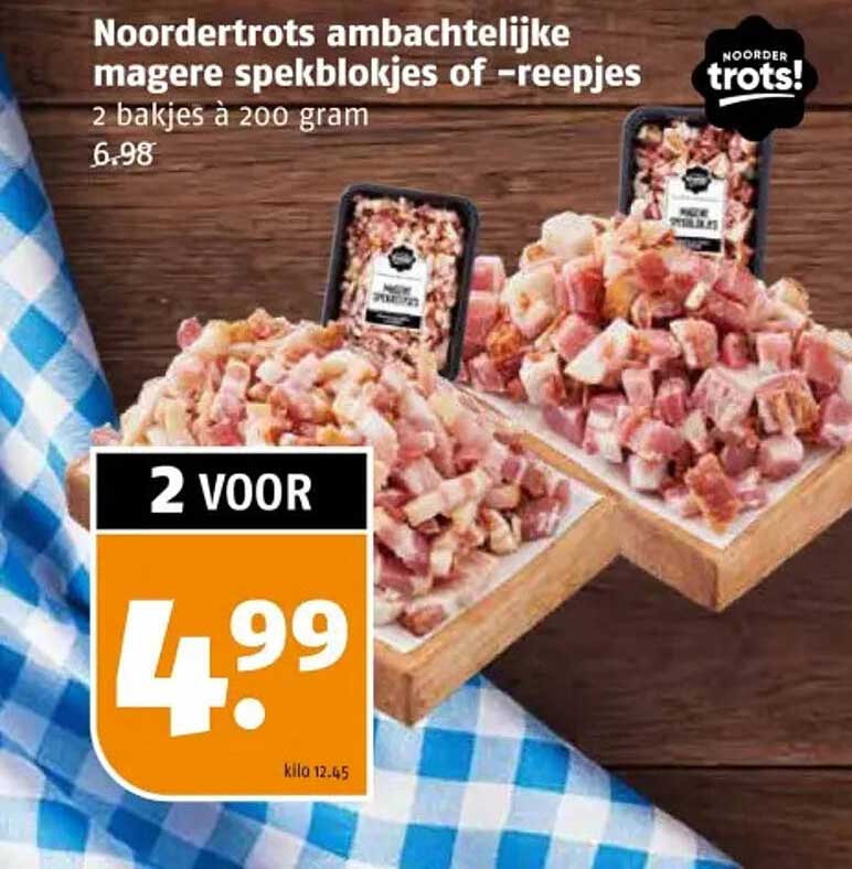 Noordertrots ambachtelijke magere spekblokjes of -reepjes