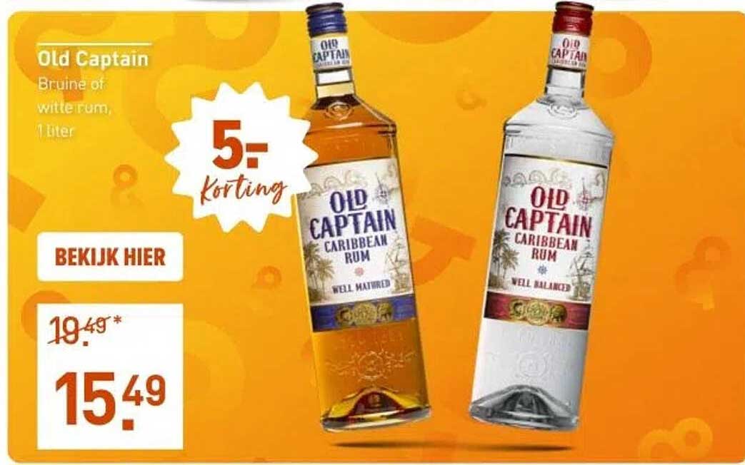 Old Captain Bruine of Witte Rum, 1 liter
