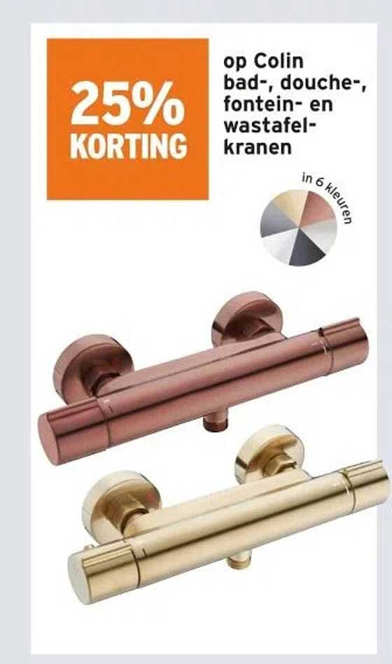 op Colin bad-, douche-, fontein- en wastafelkranen