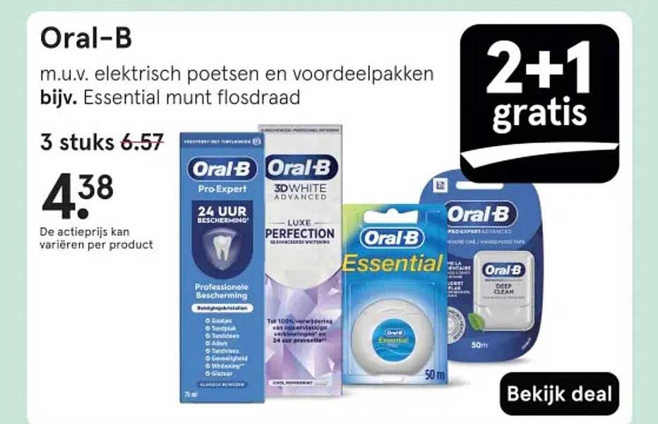 Oral-B 2+1 gratis aanbieding