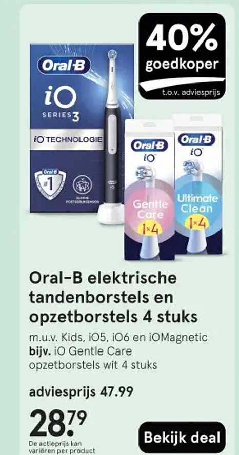 Oral-B elektrische tandenborstels en opzetborstels 4 stuks