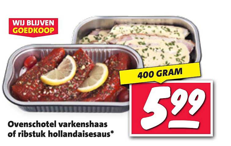 Ovenschotel varkenshaas of ribstuk hollandaise saus*