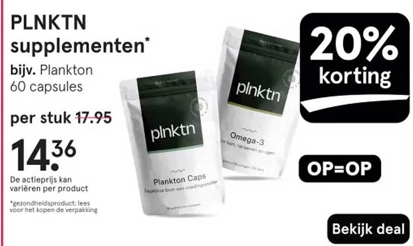 PLNKTN supplementen bijv. Plankton 60 capsules