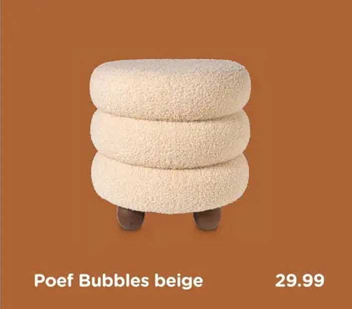 Poef Bubbles beige