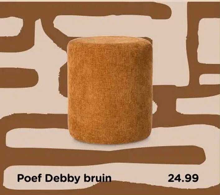 Poef Debby bruin
