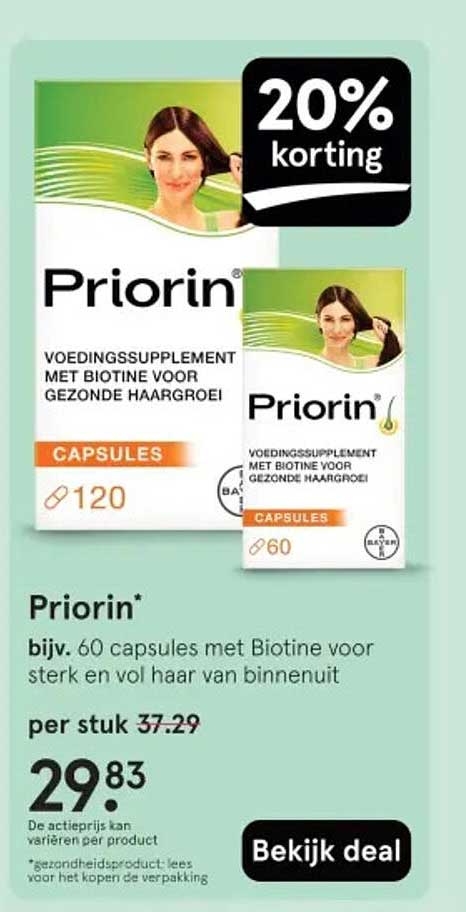 Priorin voedingssupplement met Biotine voor gezonde haargroei