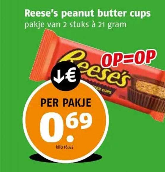 Reese's peanut butter cups pakje van 2 stuks à 21 gram