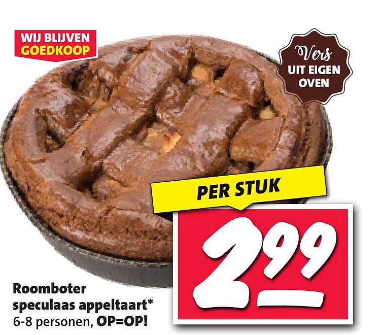 Roomboter speculaas appeltaart* 6-8 personen, OP=OP!