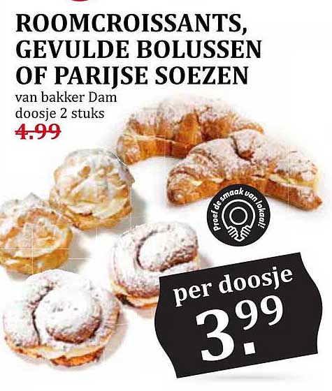 ROOMCROISSANTS, GEVULDE BOLUSSEN OF PARIJSE SOEZEN