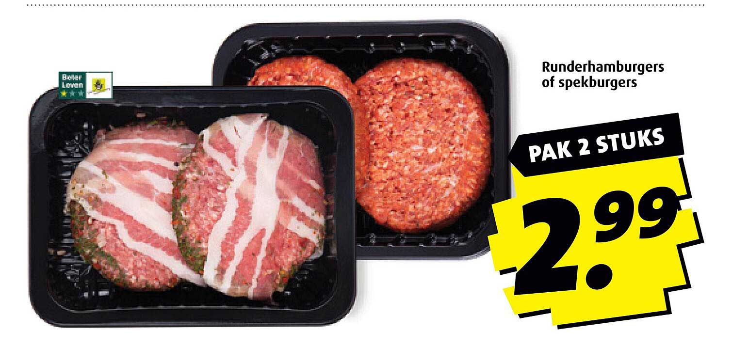 Runderhamburgers of spekburgers