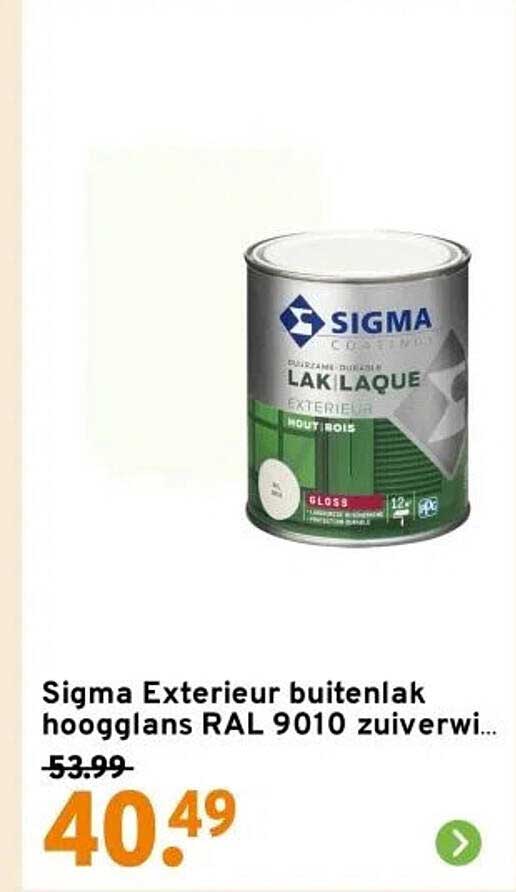Sigma Exterieur buitenlak hoogglans RAL 9010 zuiverwit
