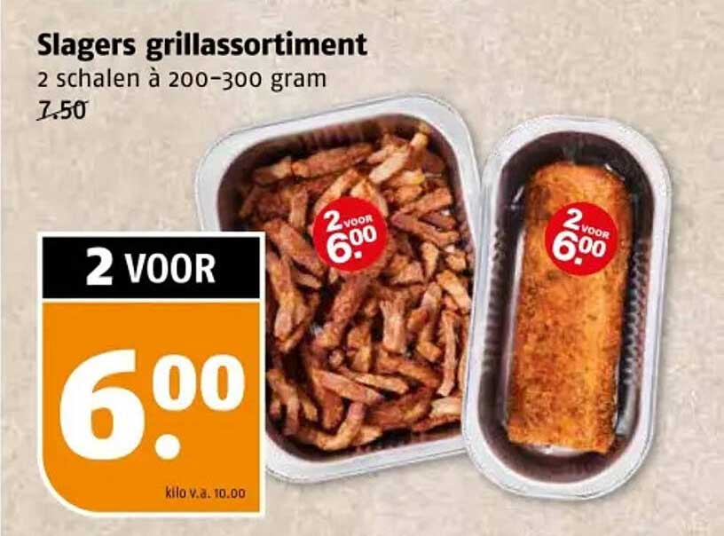 Slagers grillassortiment 2 schalen à 200-300 gram