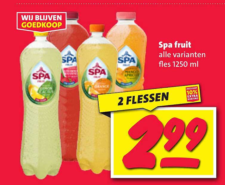 Spa fruit alle varianten fles 1250 ml