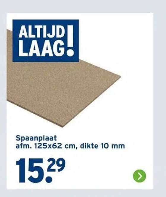 Spanplaat afm. 125x62 cm, dikte 10 mm