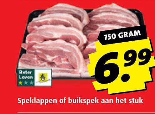 Speklappen of buikspek aan het stuk