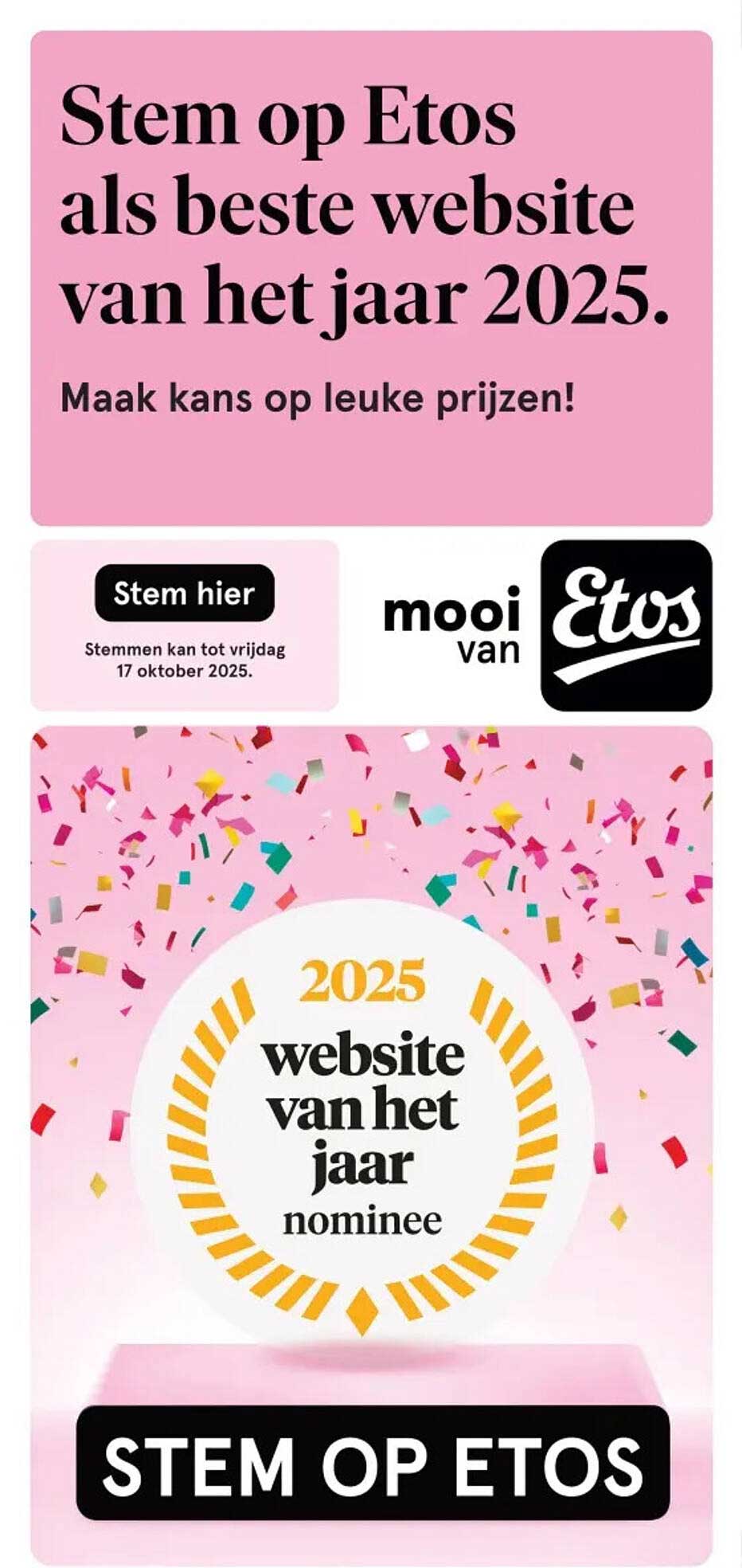 Stem op Etos als beste website van het jaar 2025.