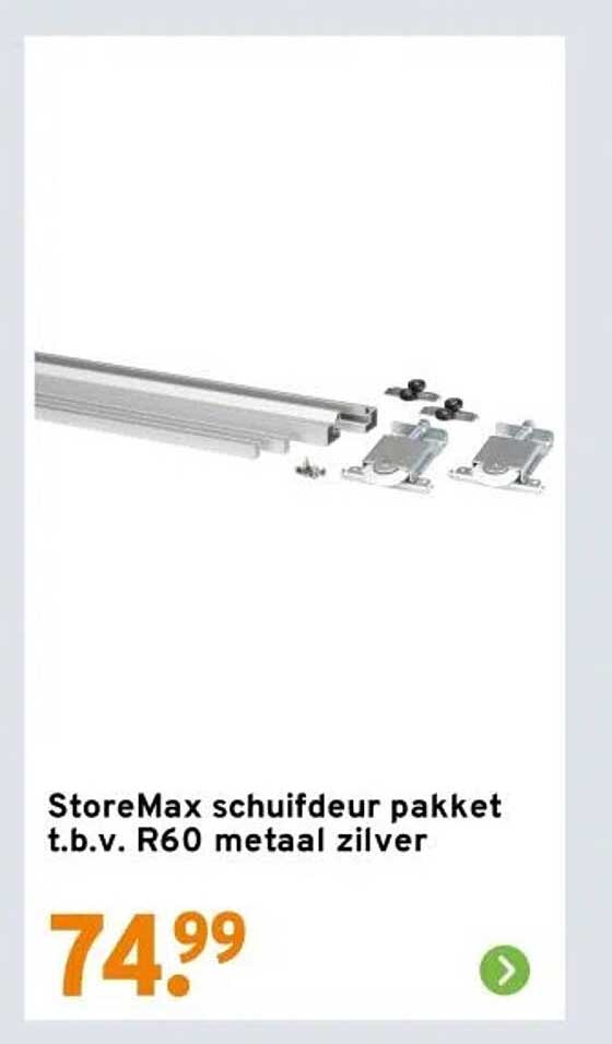 StoreMax schuifdeur pakket t.b.v. R60 metaal zilver