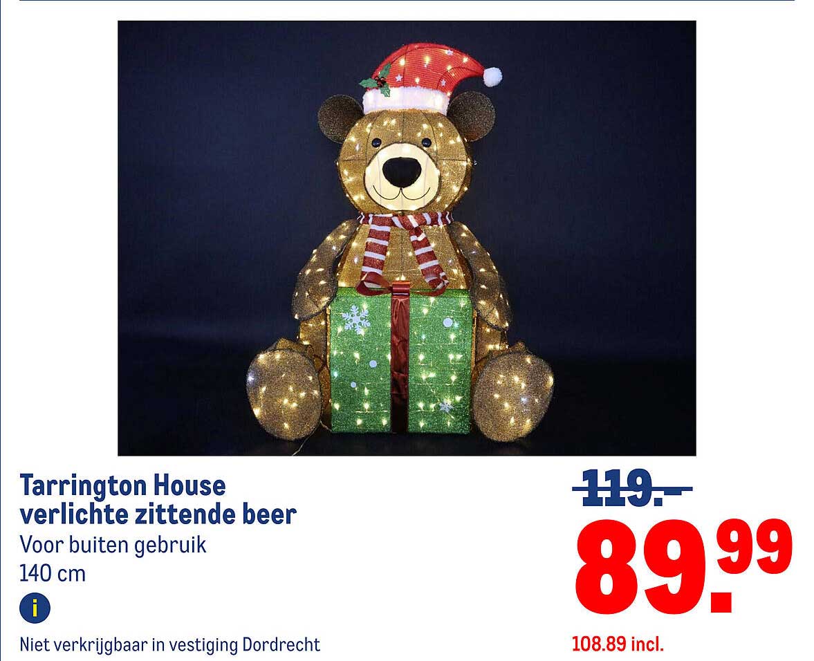 Tarrington House verlichte zittende beer