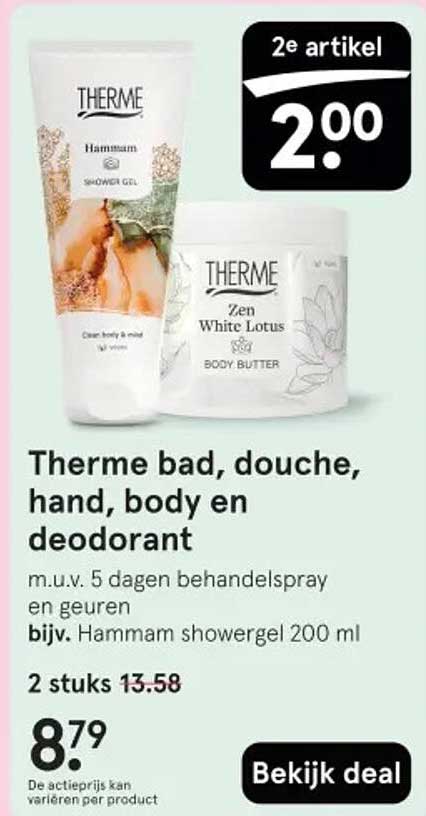Therme bad, douche, hand, body en deodorant