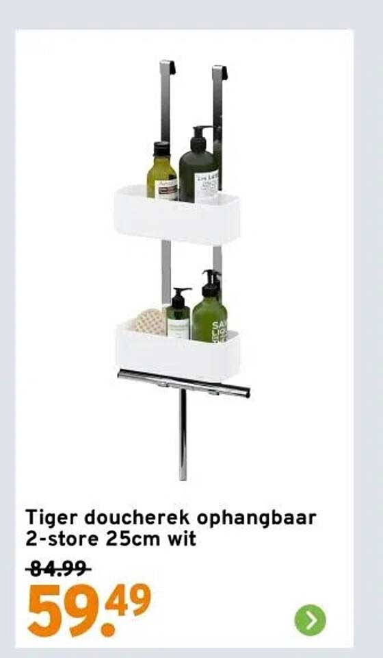 Tiger doucherek ophangbaar 2-store 25cm wit