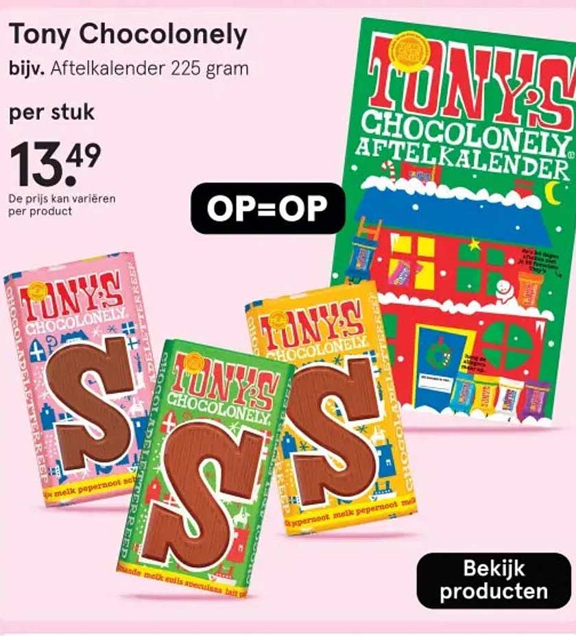 Tony Chocolonely Aftelkalender 225 gram