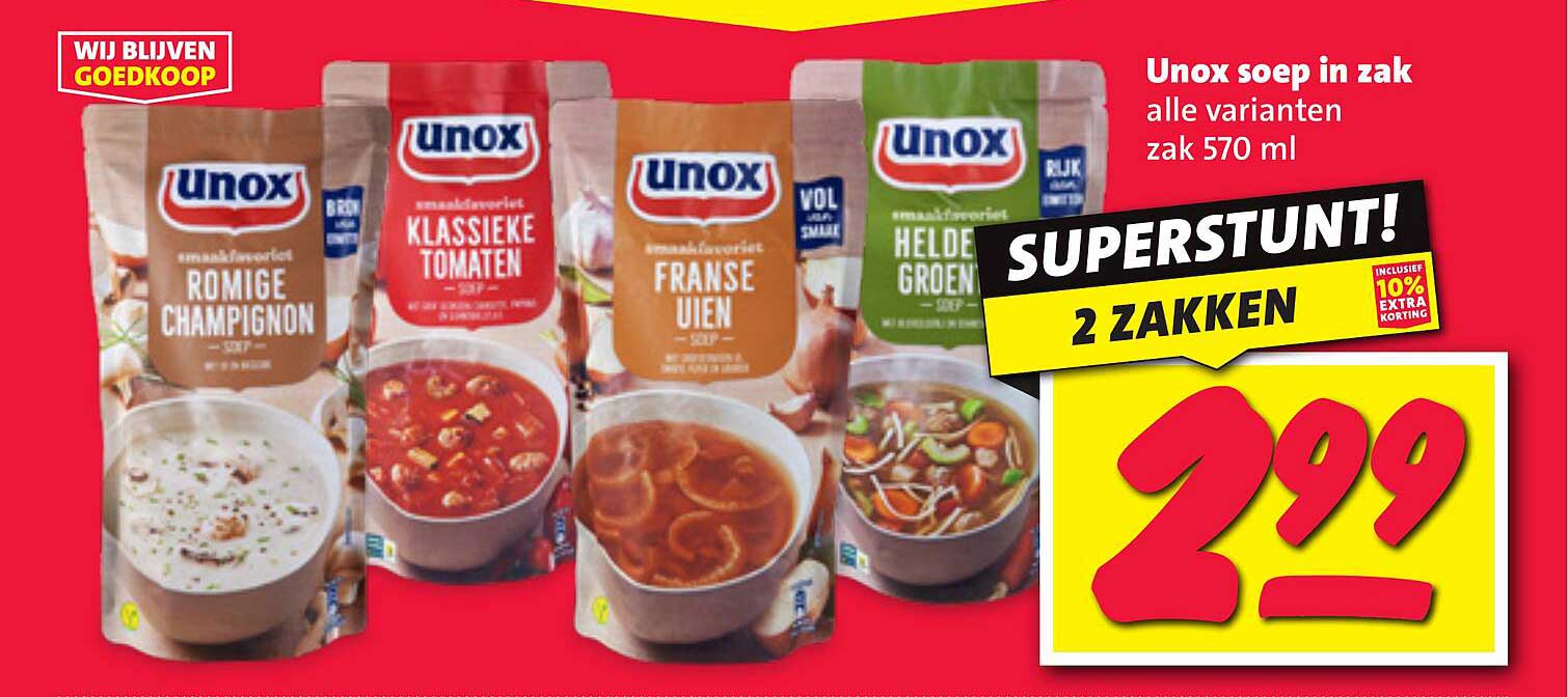 Unox soep in zak alle varianten zak 570 ml