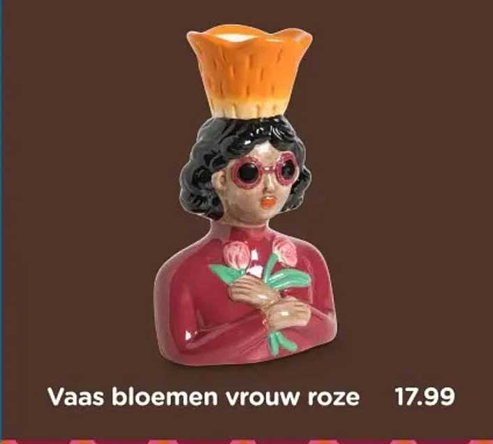 Vaas bloemen vrouw roze