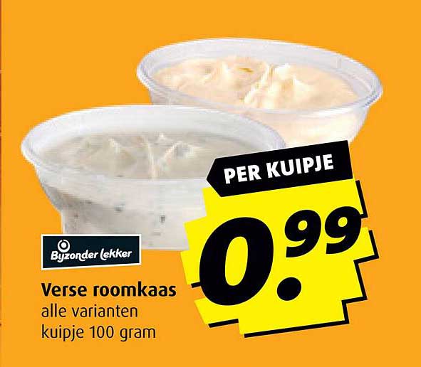 Verse roomkaas alle varianten kuipje 100 gram