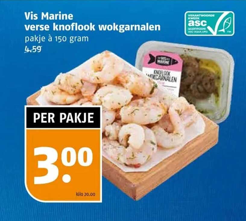 Vis Marine verse knoflook wokgarnalen pakje à 150 gram